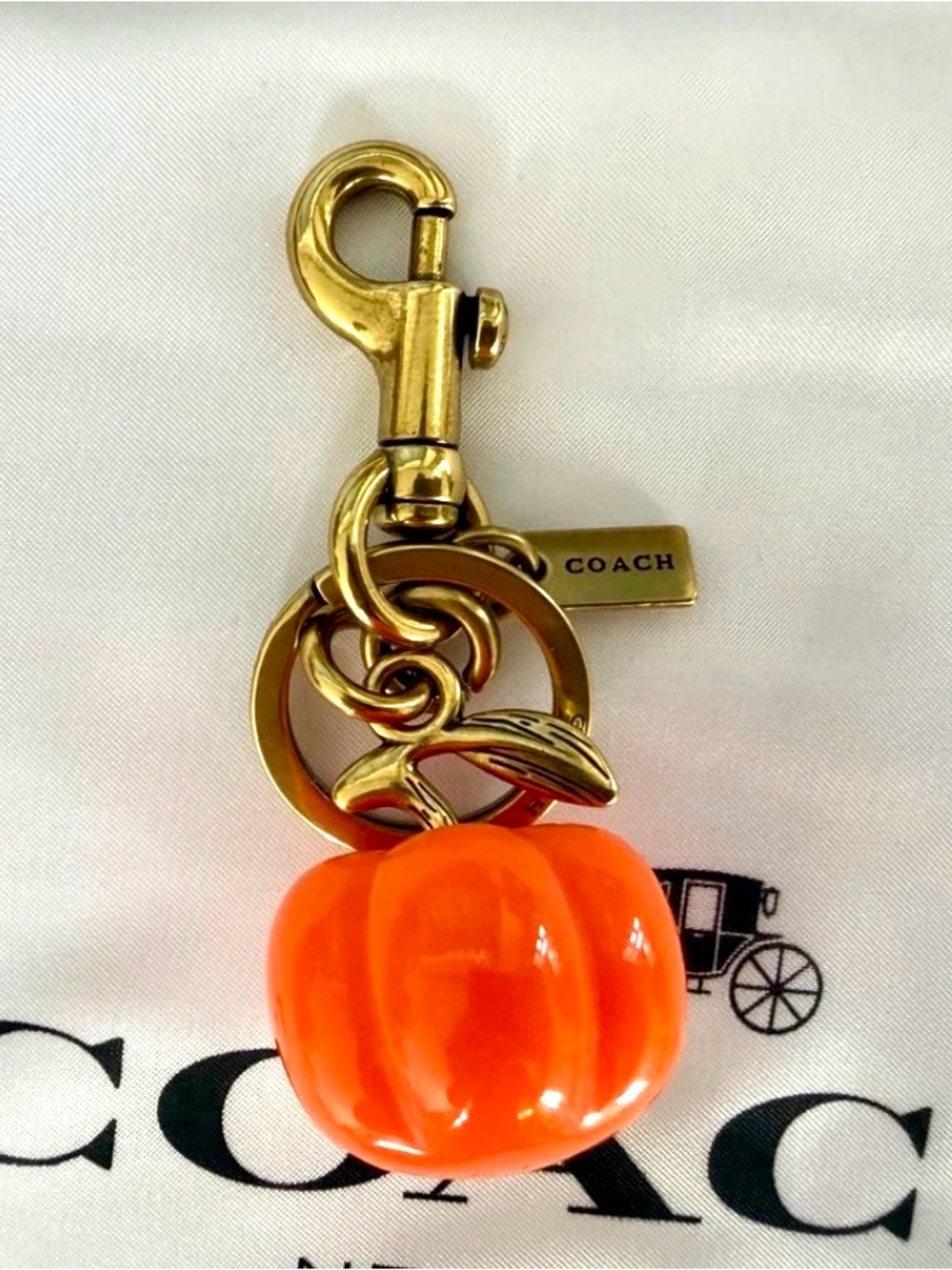 Coach Pumpkin Bag Charm Keychain